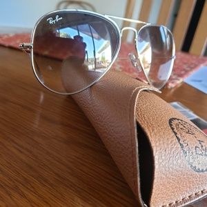 Ray ban aviators brown gradient silver frame